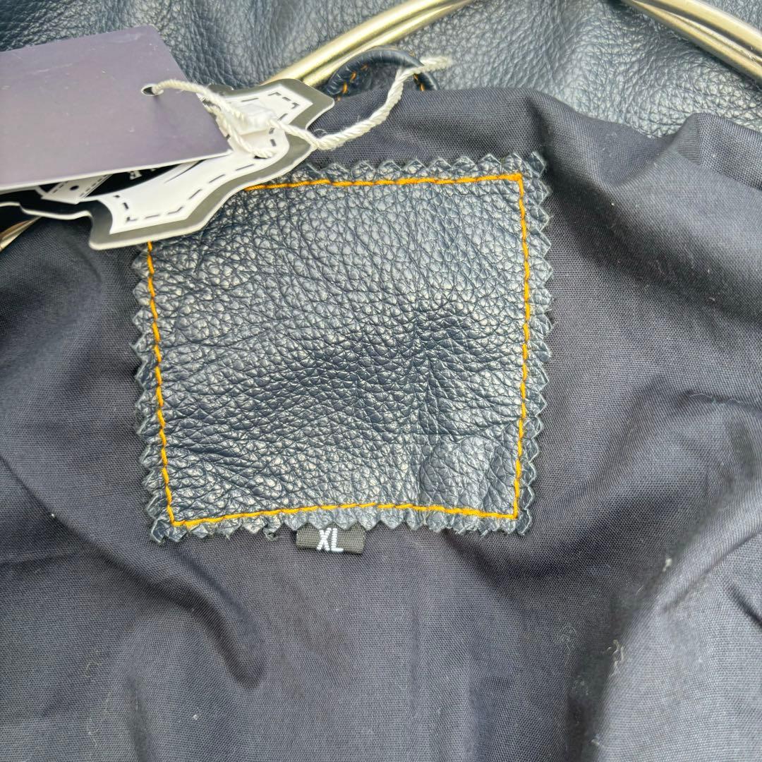 新品未使用✨レザートラッカージャケット　Gジャン　1st 本革　ネイビー