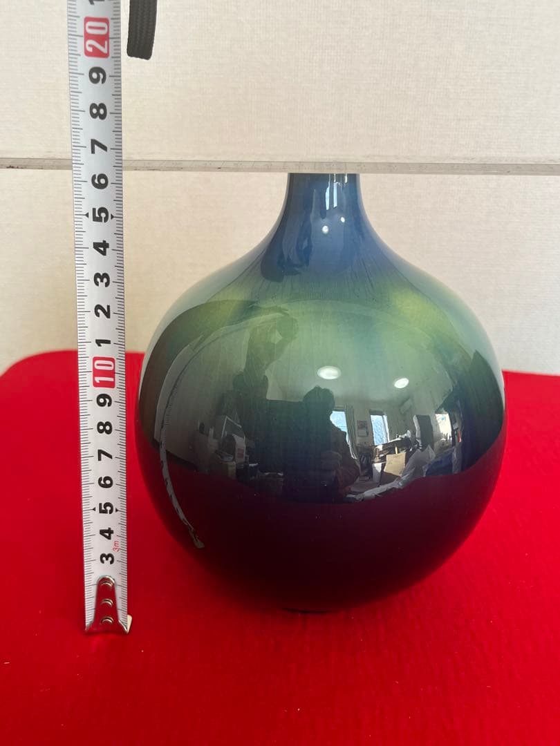 人間国宝 柳雨軒 三代 徳田八十吉 碧明釉 壺 約16.3cm 管理T303