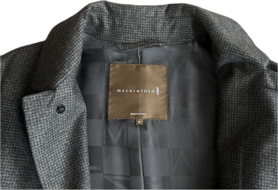 ステンカラーコート グレー チェック