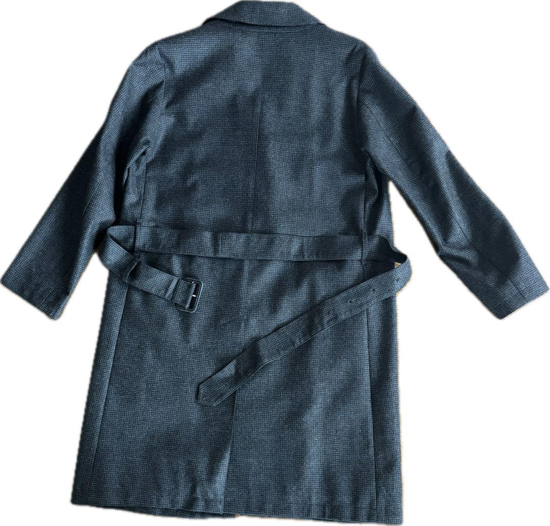 ステンカラーコート グレー チェック