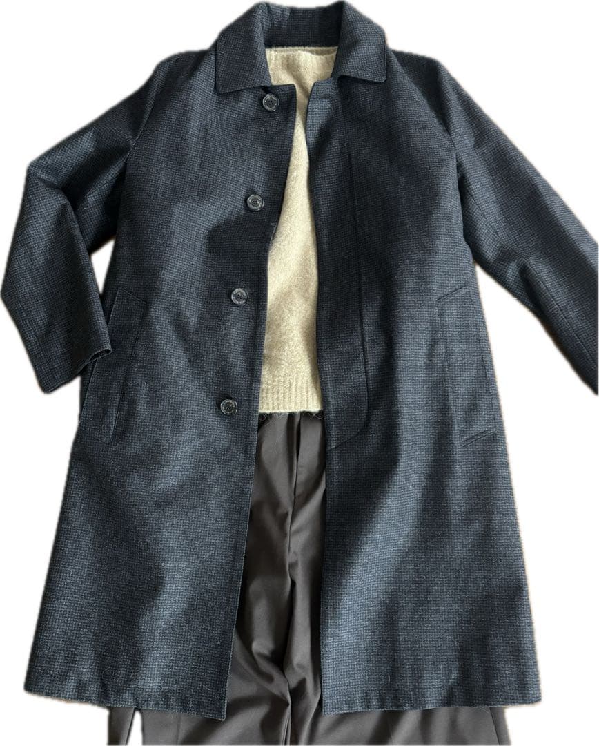 ステンカラーコート グレー チェック