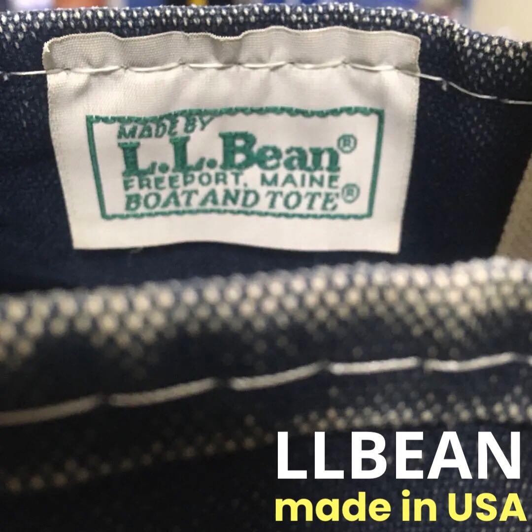 超珍品／LLBEAN／デニム／トート／NAVY／GREEN／80s／希少／旧タグ
