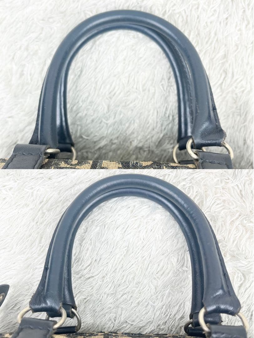 【美品】クリスチャンディオール トロッター ボストンバッグ ネイビー