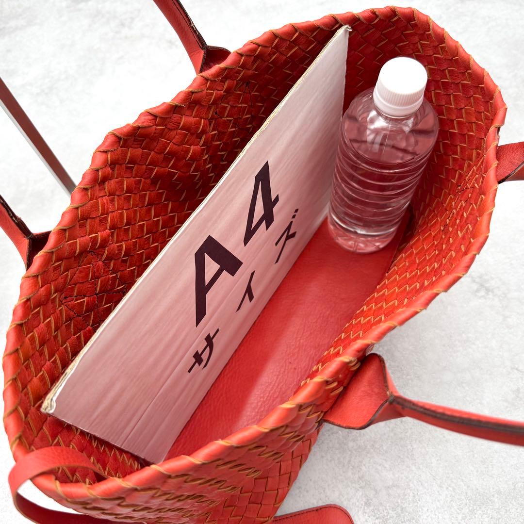 美品 FALORNI イントレチャート トートバッグ A4サイズ◎ ポーチ付き