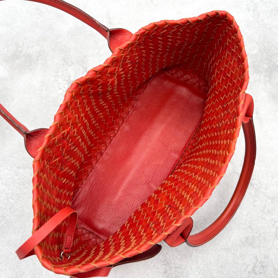 美品 FALORNI イントレチャート トートバッグ A4サイズ◎ ポーチ付き