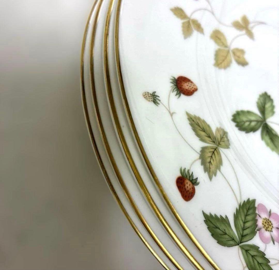 ウェッジウッド　ワイルドストロベリー　デザートプレート20.5cm 黒壺4枚