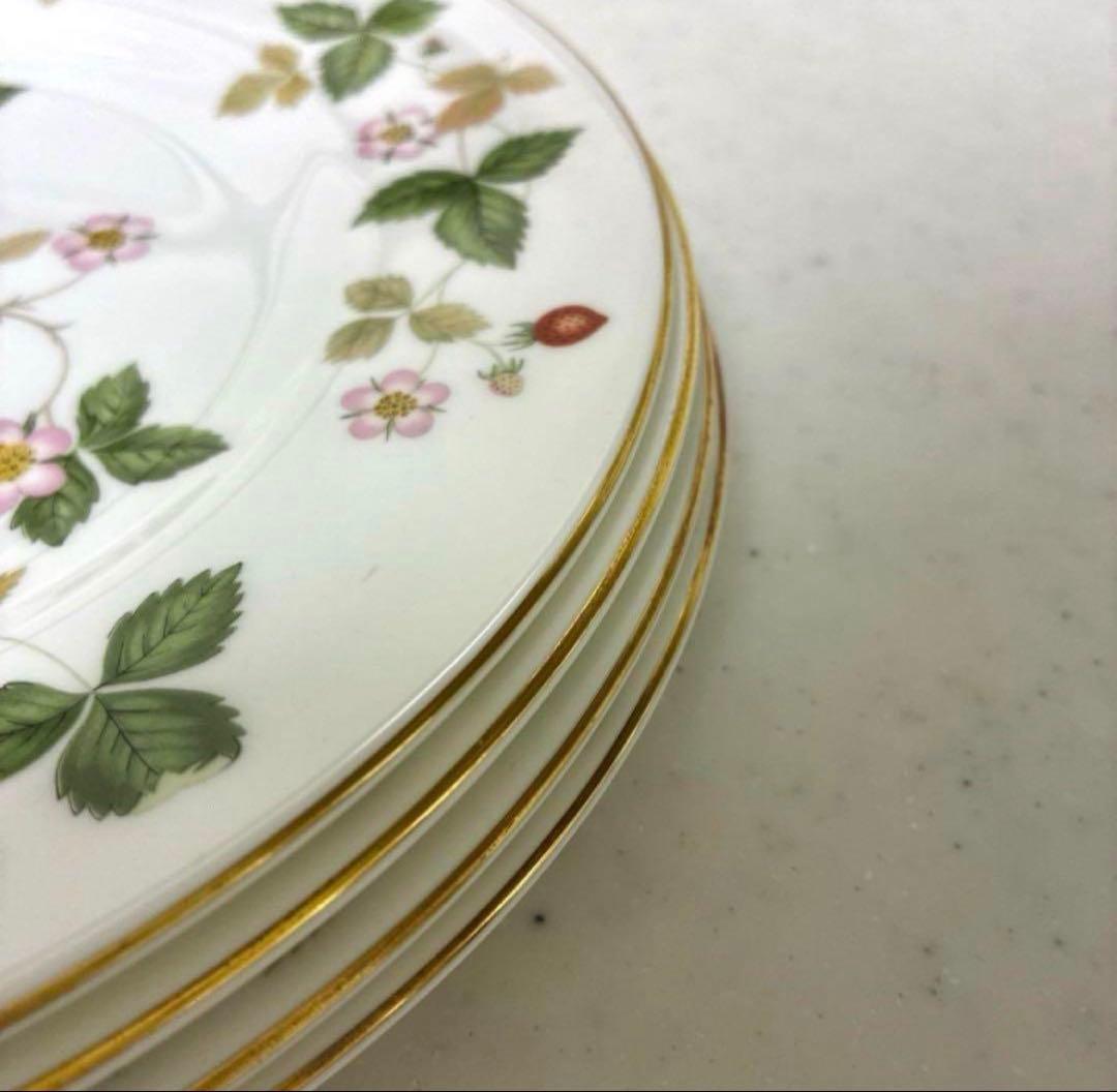 ウェッジウッド　ワイルドストロベリー　デザートプレート20.5cm 黒壺4枚