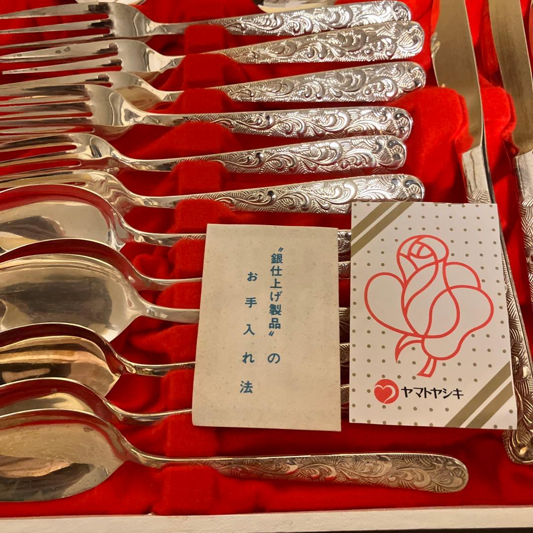 極美　銀仕上げカトラリーセット 24点以上