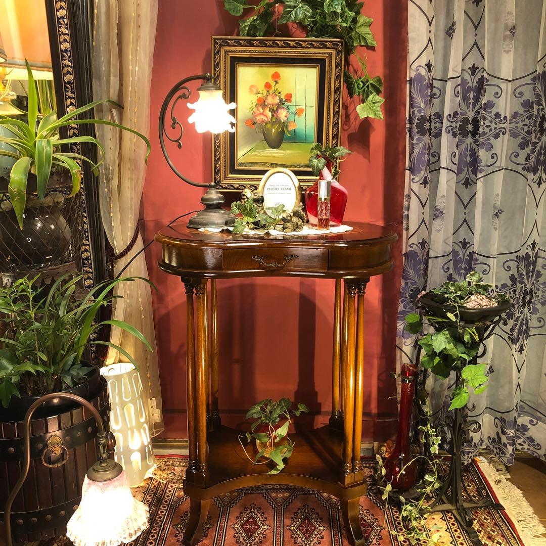 Sale アンティークPT ラウンド　猫脚　　ホールキャビネット