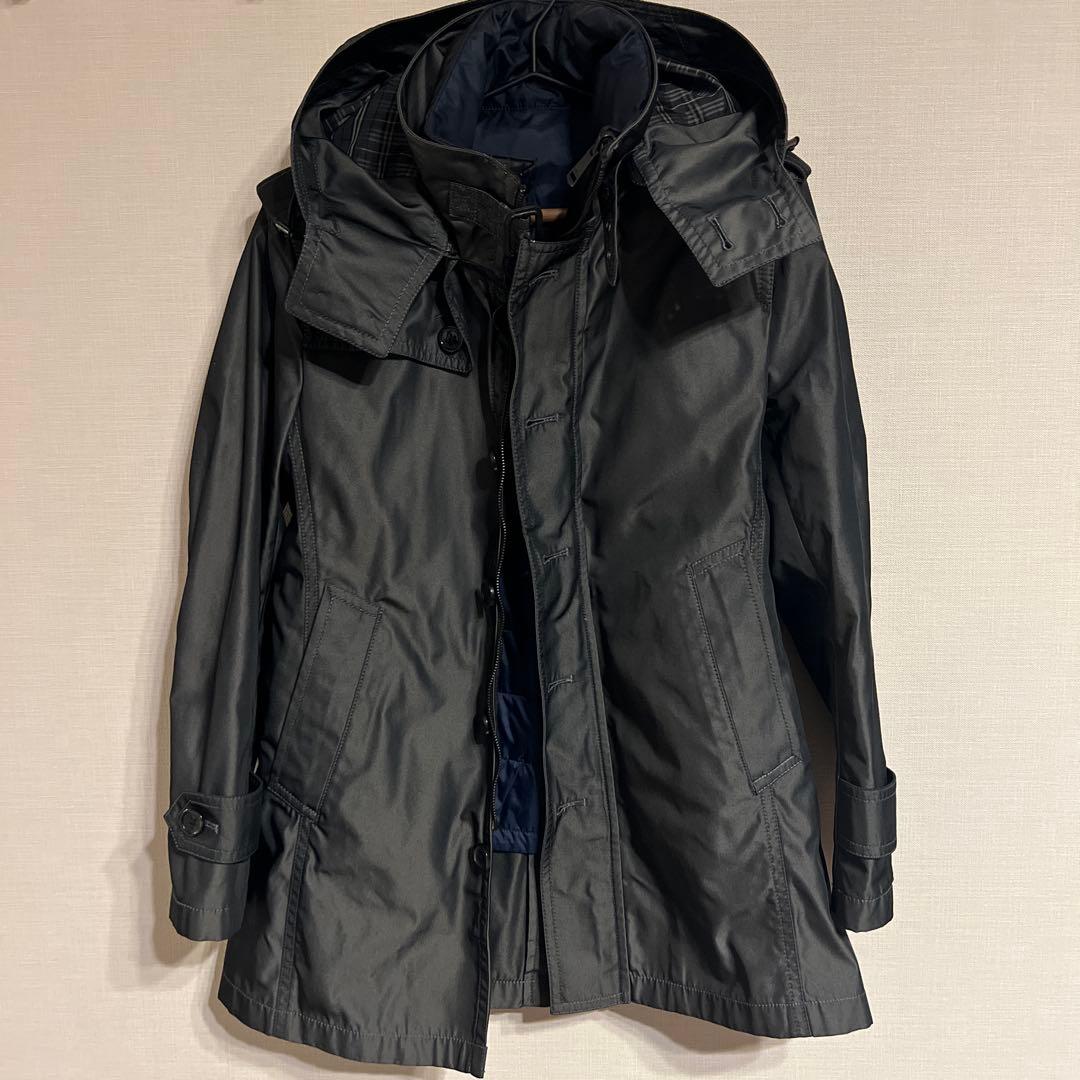 BURBERRY BLACK LABEL フード付きトレンチコート M