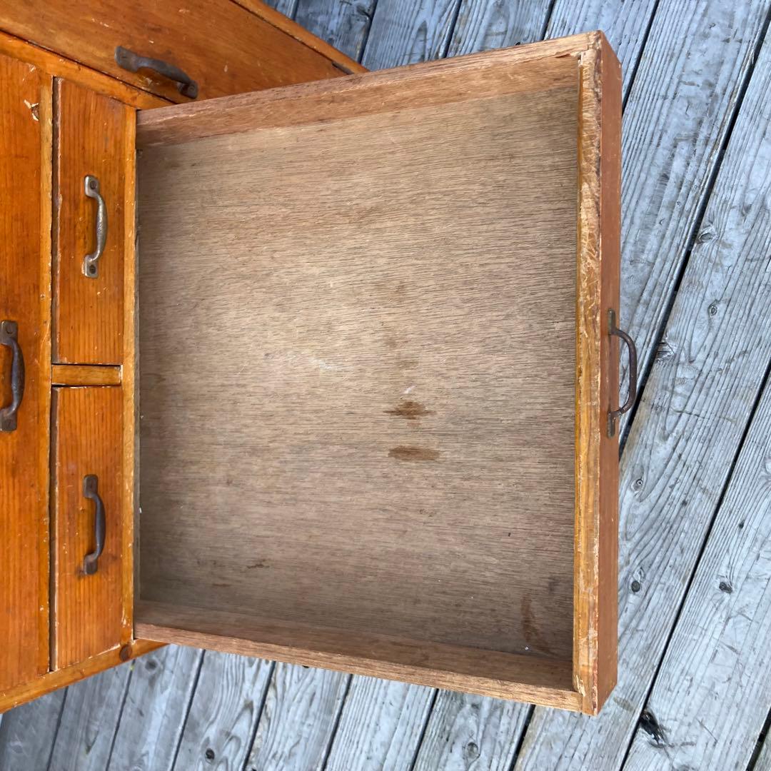 昭和レトロ 古家具 木製収納棚 大工道具棚 サイドボード 整理棚 15杯 古道具