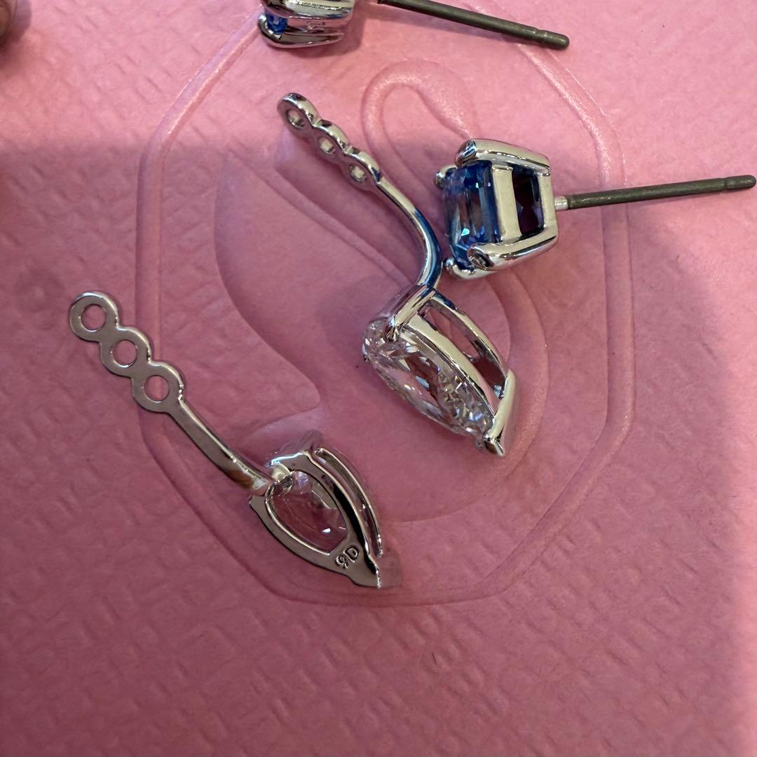 新品！ スワロフスキー 現行 ジャケットピアス ペアシェイプ SWAROVSKI