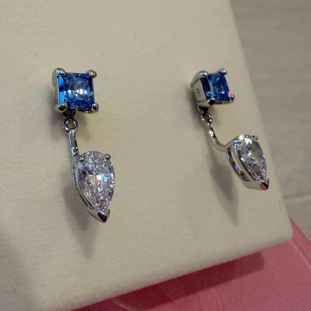 新品！ スワロフスキー 現行 ジャケットピアス ペアシェイプ SWAROVSKI