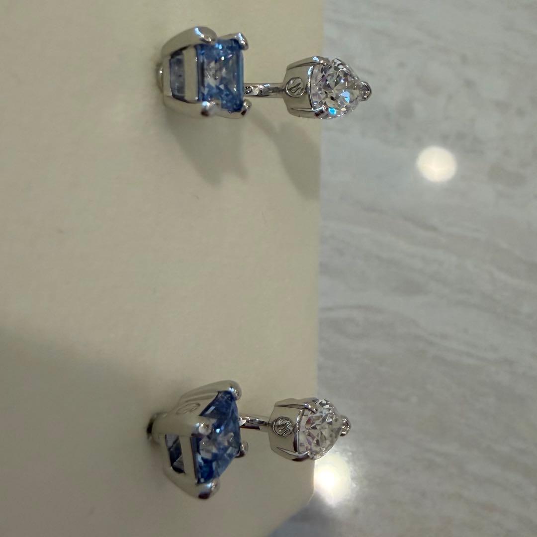新品！ スワロフスキー 現行 ジャケットピアス ペアシェイプ SWAROVSKI