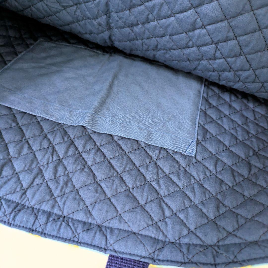 入園3点セット、道具袋、絵本袋　イエロー円柄水色×スモーキーブルー　MIYOさん