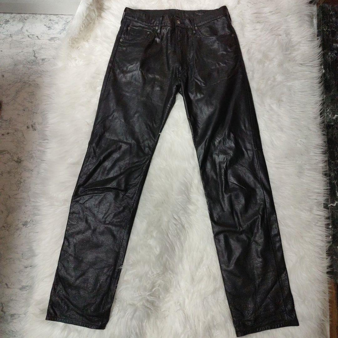 トルネードマート　黒　ヴィンテージ カウレザー （牛革）パンツ　サイズ　Ｌ