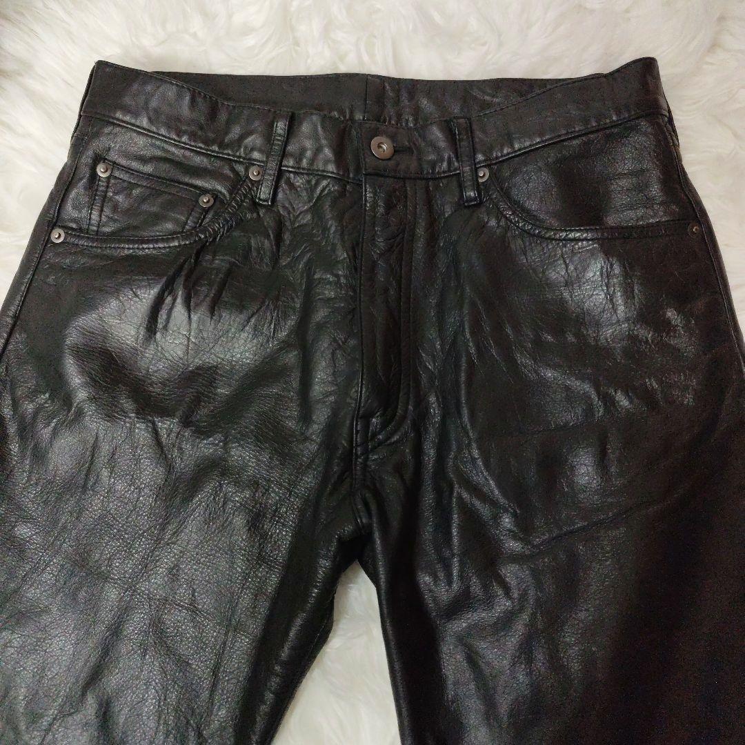 トルネードマート　黒　ヴィンテージ カウレザー （牛革）パンツ　サイズ　Ｌ
