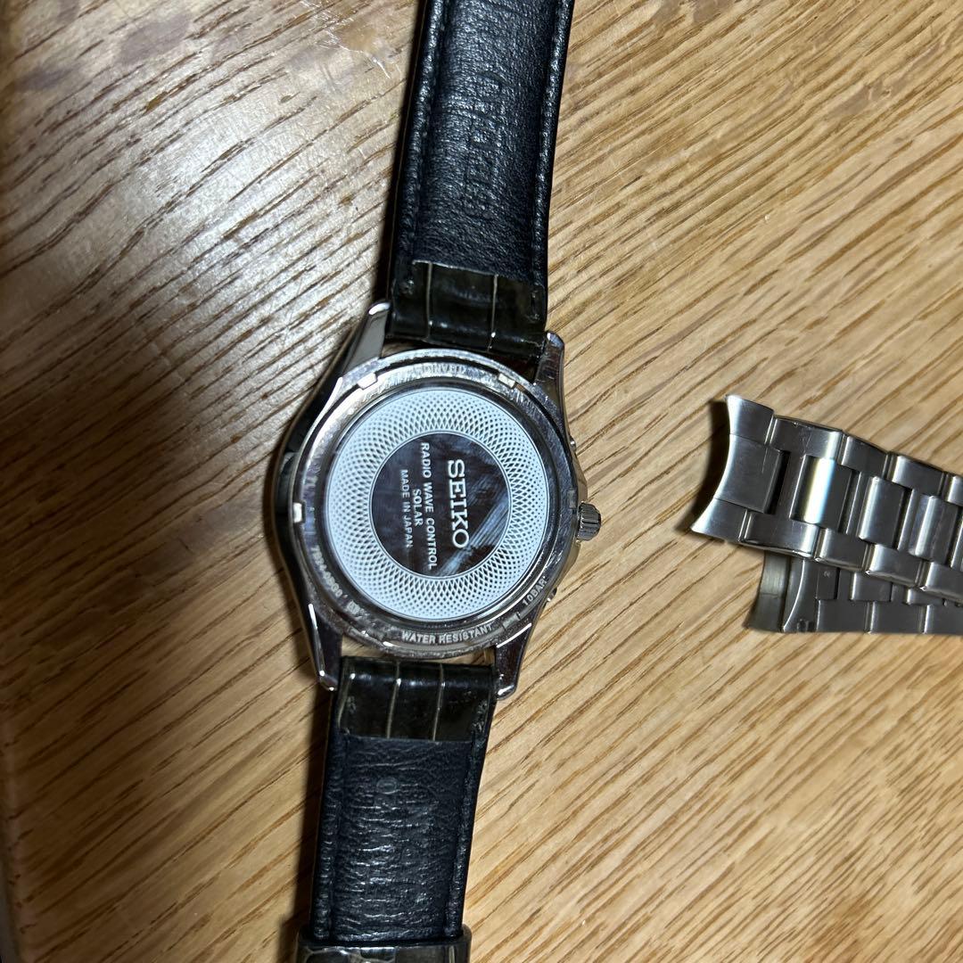SEIKO DOLCE チタン電波ソーラー　クロコダイル　Dバックルベルト