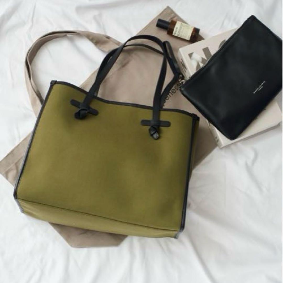 【美品】GIANNI CHIARIN マルチェッラ　M トートバッグ　グリーン