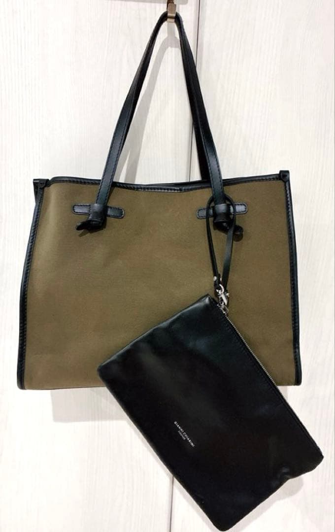 【美品】GIANNI CHIARIN マルチェッラ　M トートバッグ　グリーン