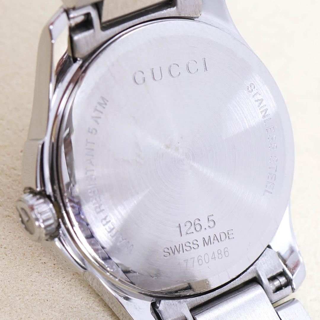 稼働 GUCCI 腕時計 126.5 デイト ピンク ステンレス 2903