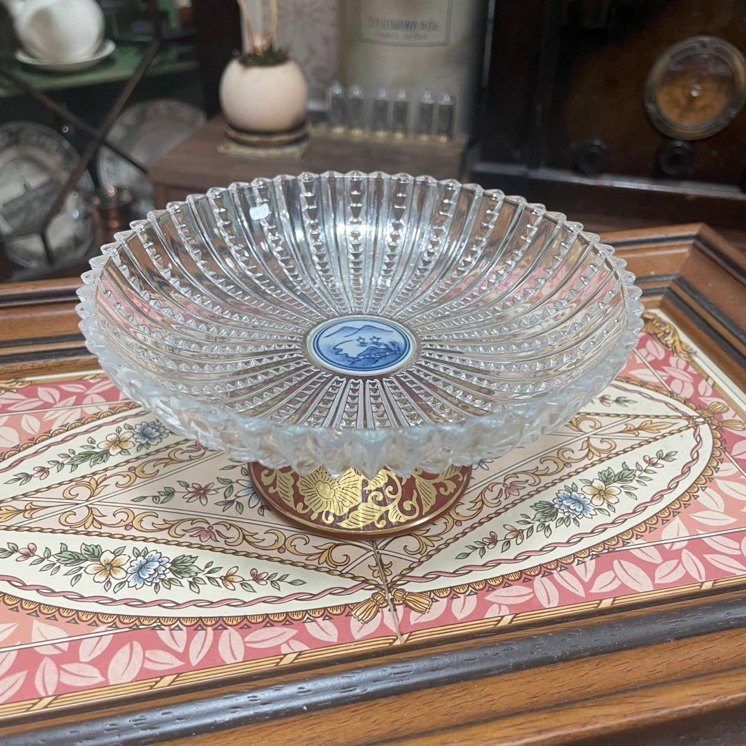 林九郎窯　脚付コンポート皿　デザート皿　紅白2脚セット