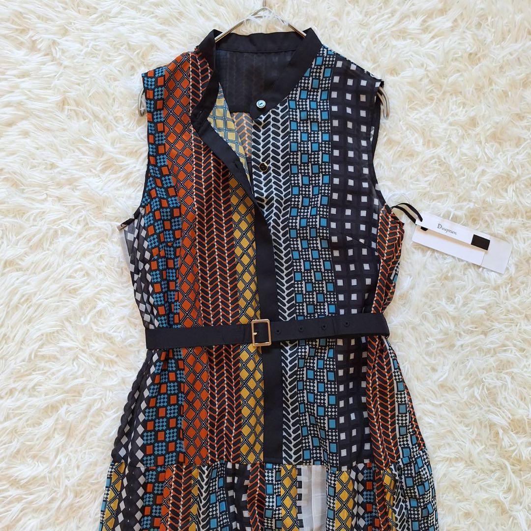 未使用タグ付✨ダイアグラム 23AWマルチストライププリーツワンピース