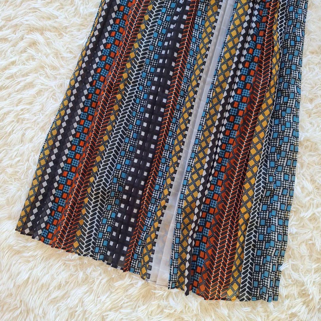 未使用タグ付✨ダイアグラム 23AWマルチストライププリーツワンピース