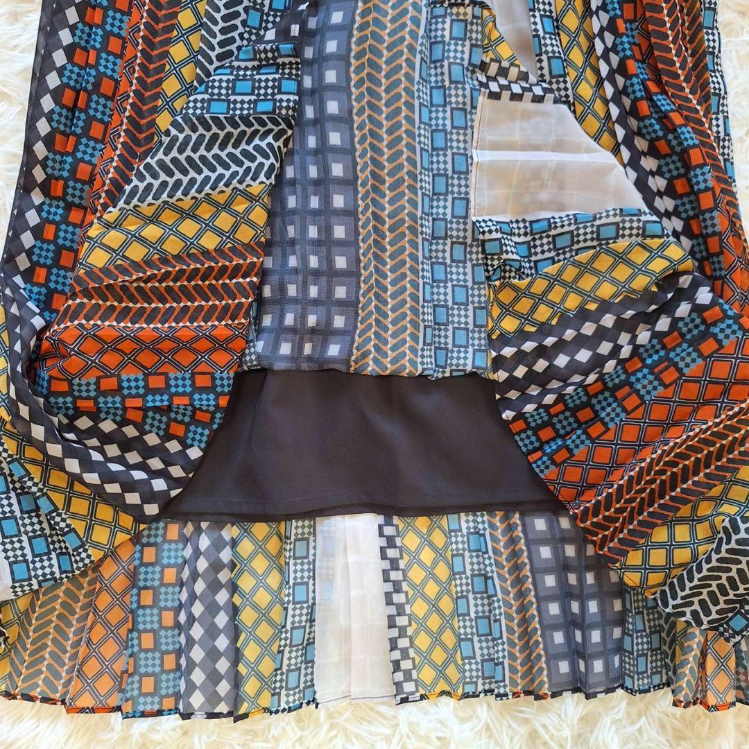 未使用タグ付✨ダイアグラム 23AWマルチストライププリーツワンピース