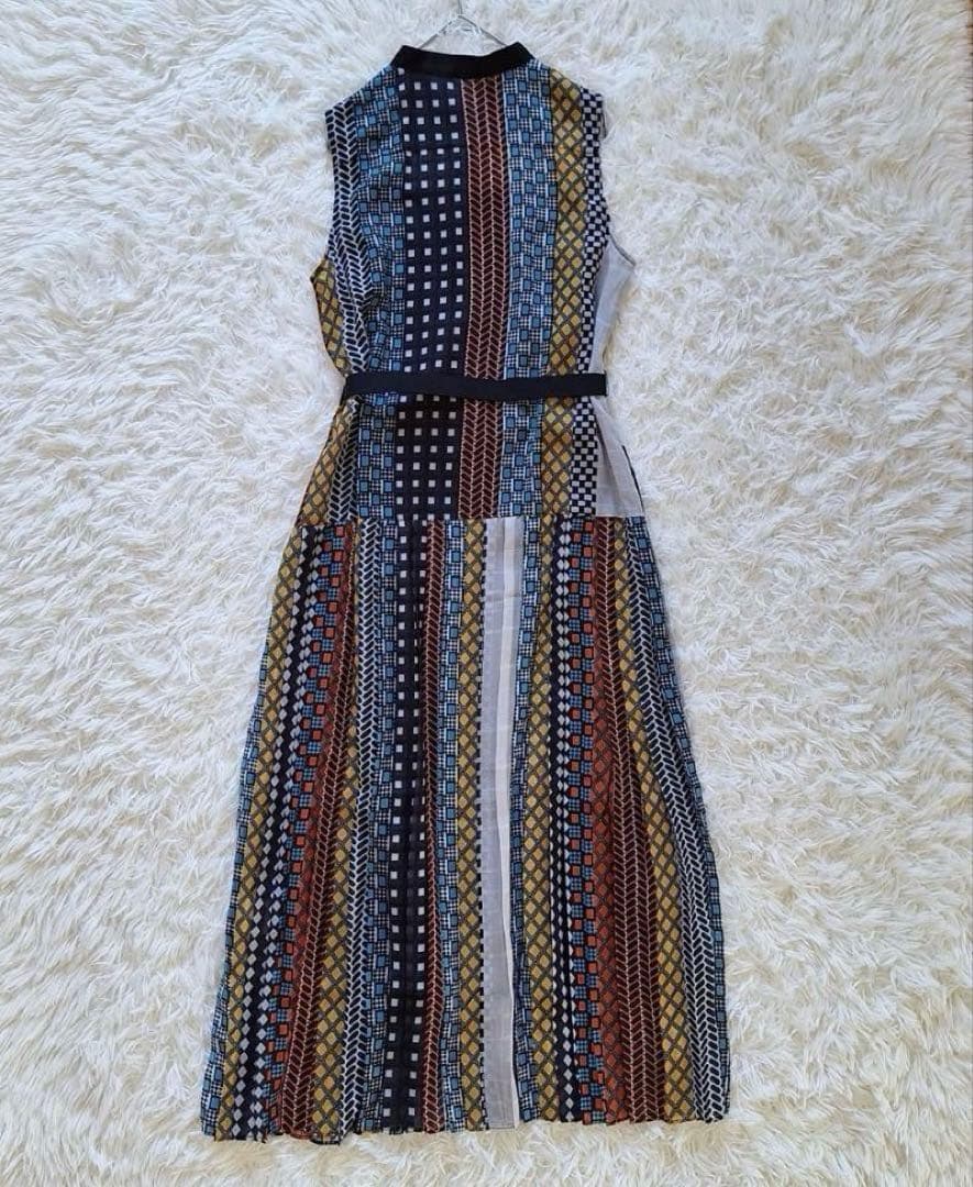 未使用タグ付✨ダイアグラム 23AWマルチストライププリーツワンピース