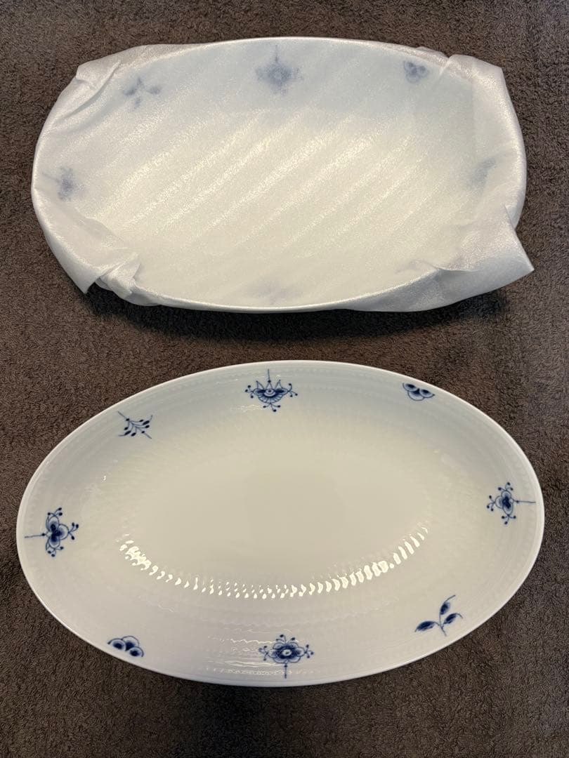 【新品未使用】ロイヤルコペンハーゲン★ブルーパルメッテ　ブロッサム　オーバル　皿