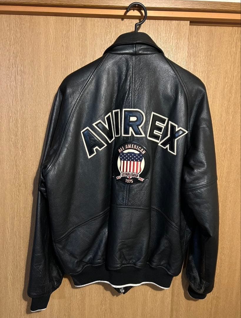 AVIREX レザージャケット L 黒