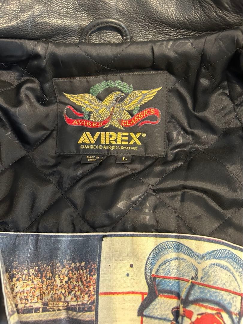 AVIREX レザージャケット L 黒