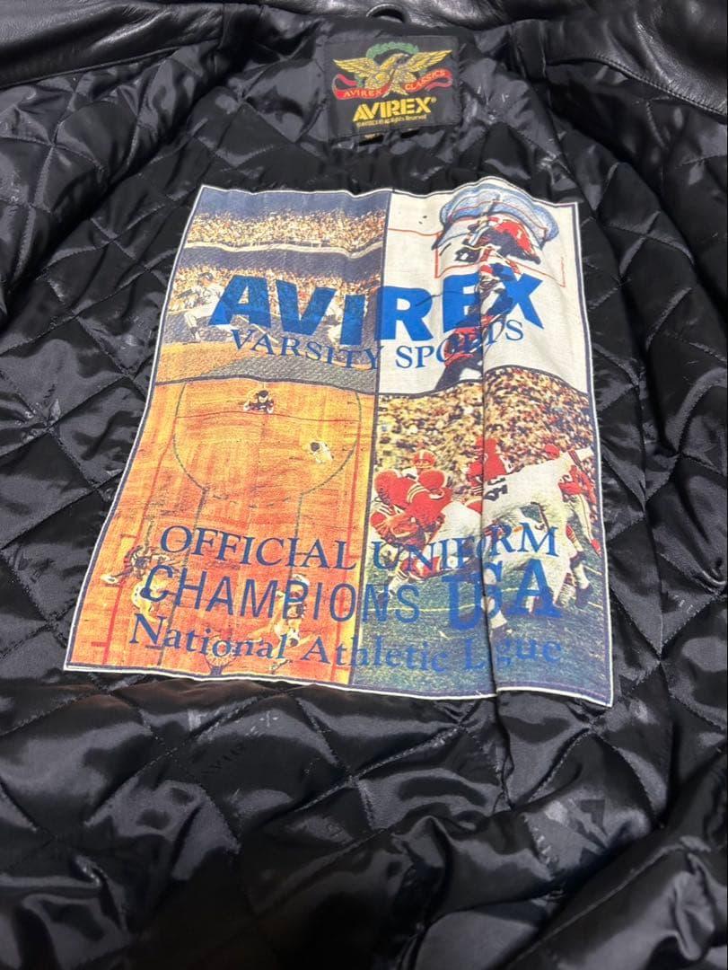 AVIREX レザージャケット L 黒