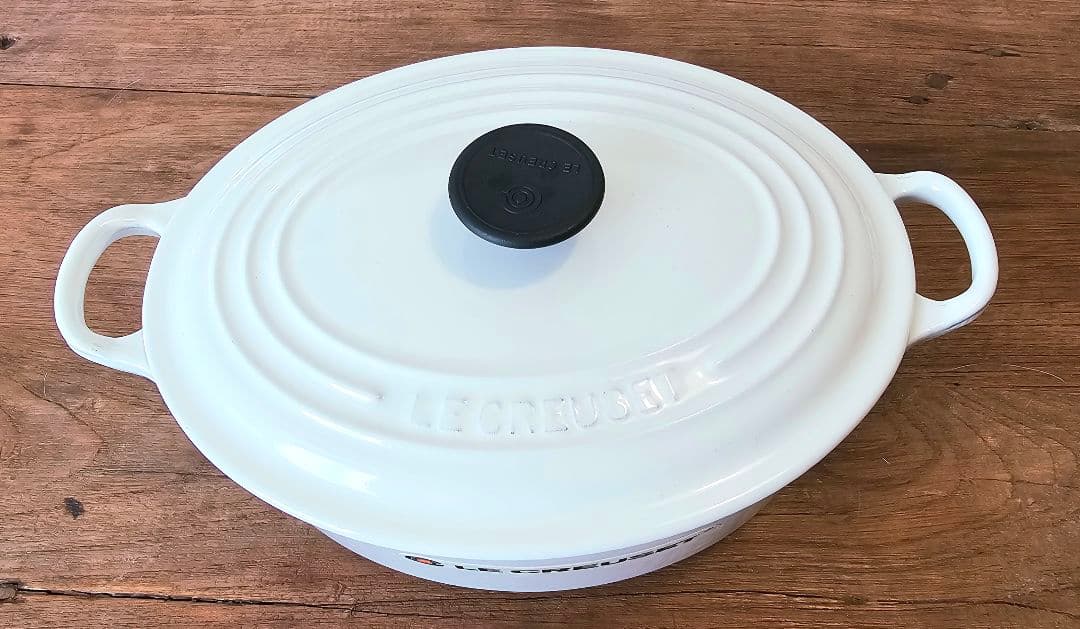 LE CREUSET ホワイト オーバル両手鍋 23