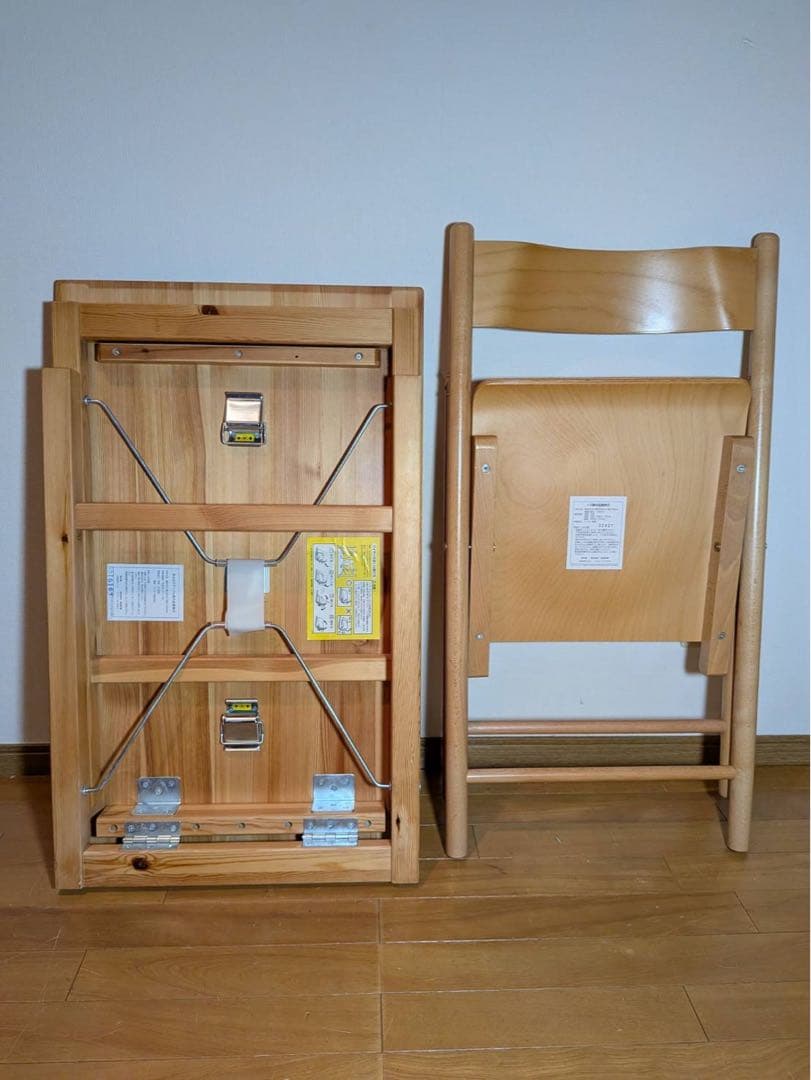 ■送料込■無印良品 折りたたみデスク イス 木製コンパクトテーブル チェア 椅子