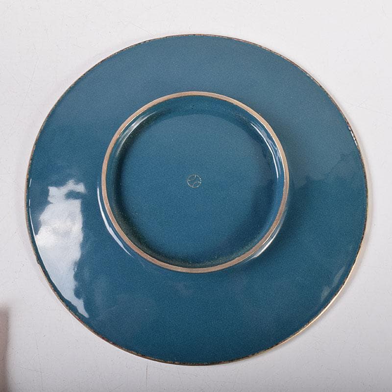 七宝焼　京七宝　錦雲軒　稲葉造　万華友禅文　飾皿　皿立付　共箱　V　R8029