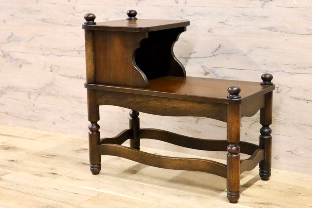 GMHS465A○ナガノインテリア / NAGANO 電話台 テレホンベンチ 飾