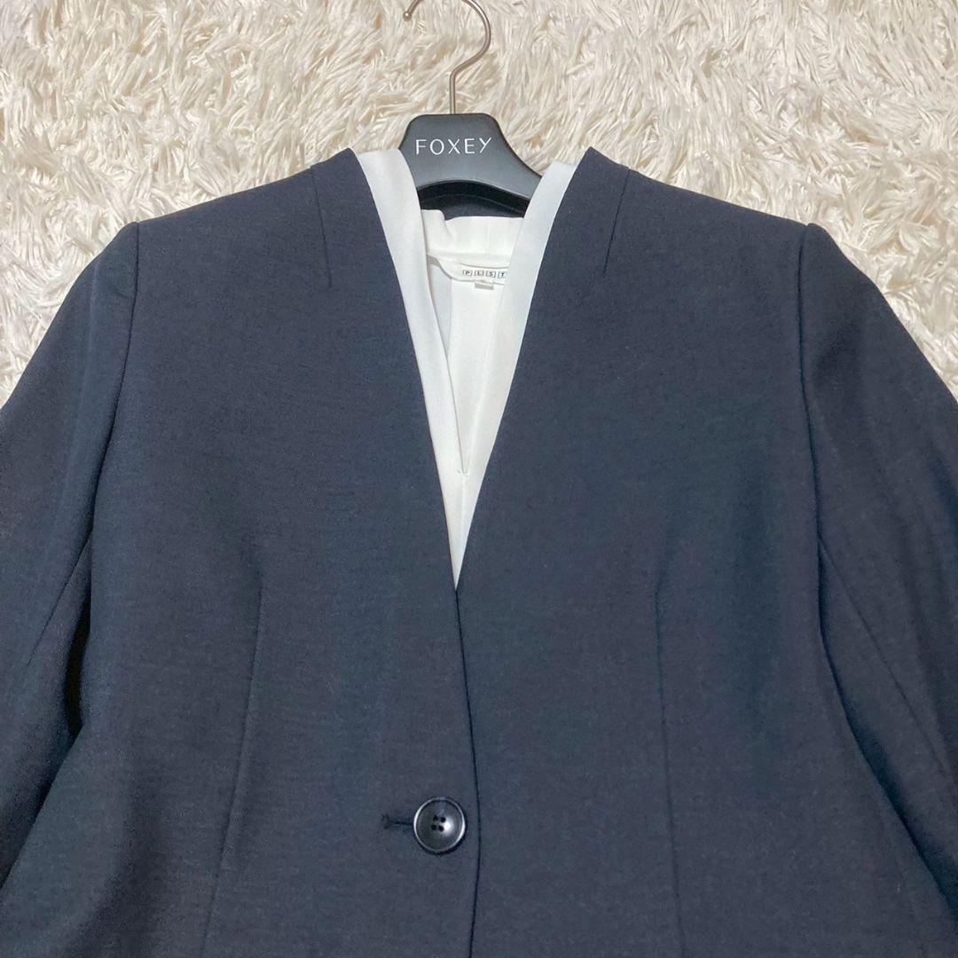 【未使用級♡2.9万相当】プラステ　リネンブレンドカラーレス　パンツスーツ　M