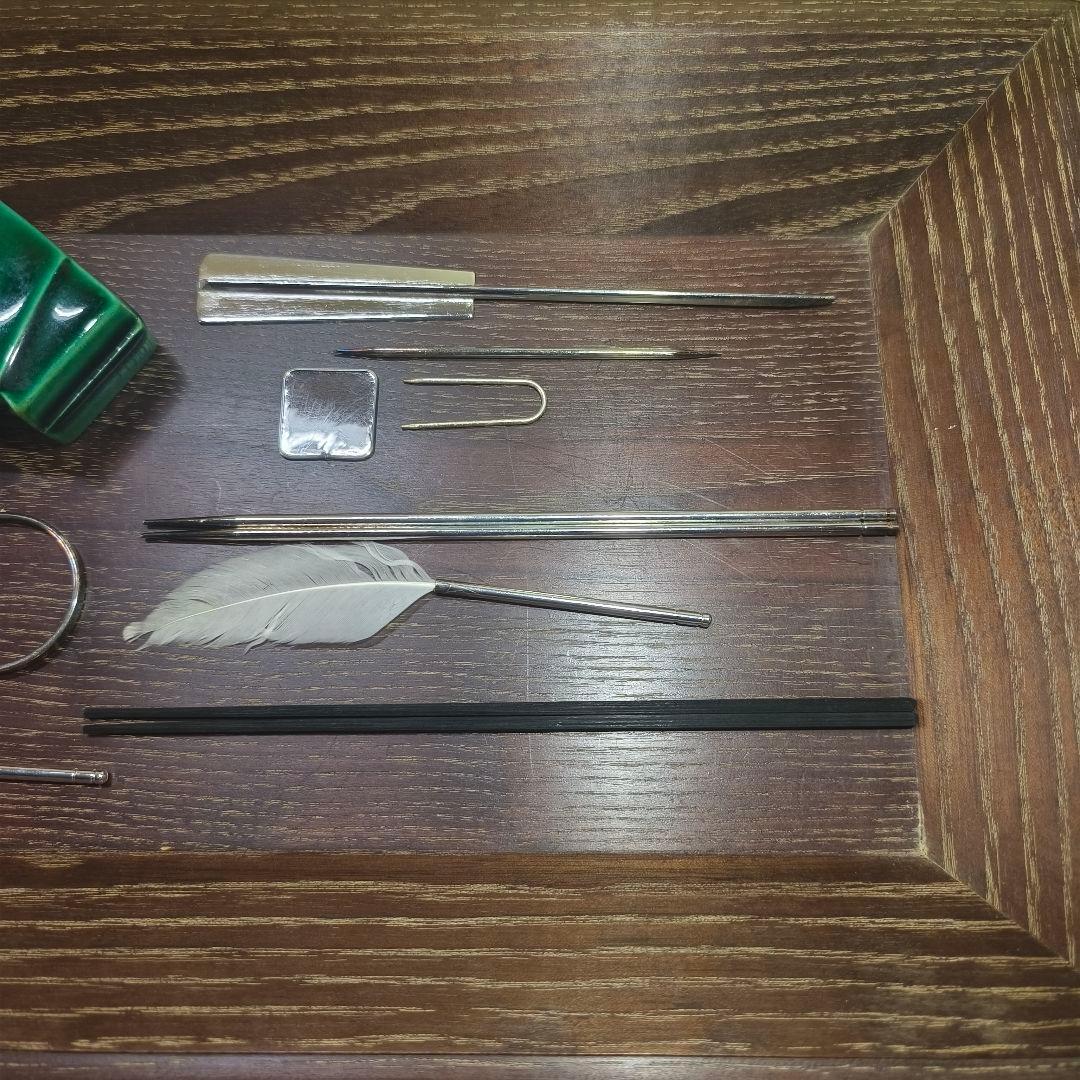 茶道具七事式 桑木香盆 織部香合 香炉 火道具セット 銀葉 香箸 全11点