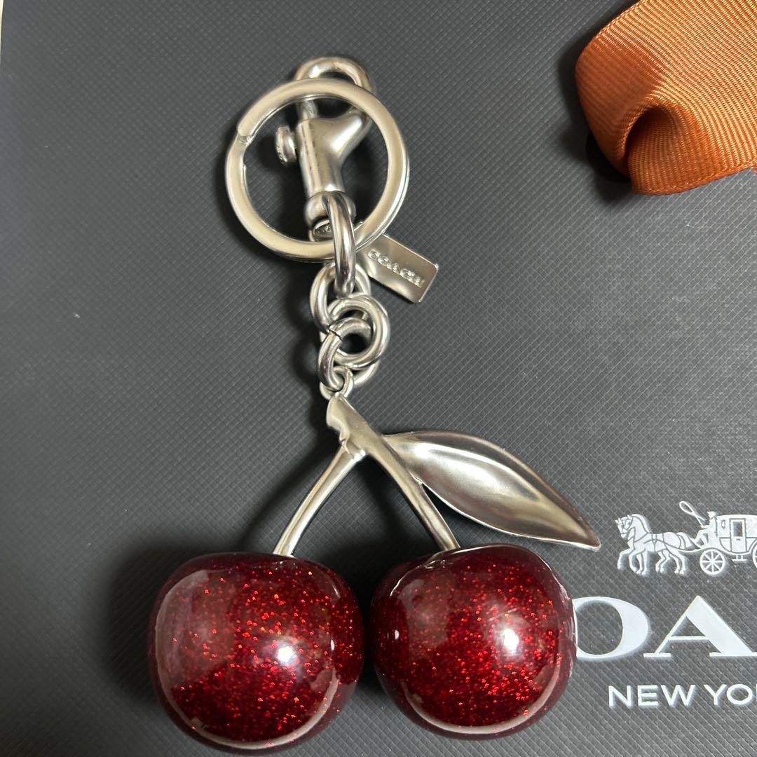 COACH チェリーキーホルダーシルバー