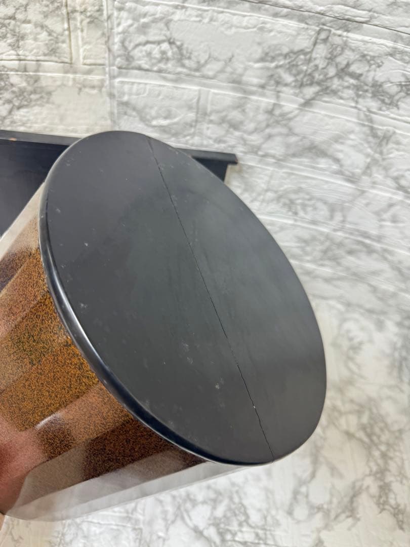 【由緒ある品】桐菊透　梨子地 木製 火鉢 銅製 落とし