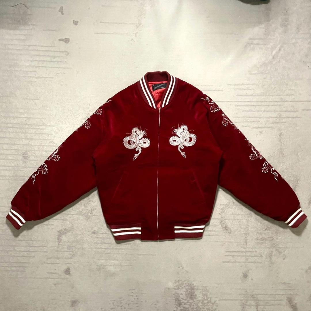 未着超 hoshihime スカジャン ベロア 別珍 スタジャン LL