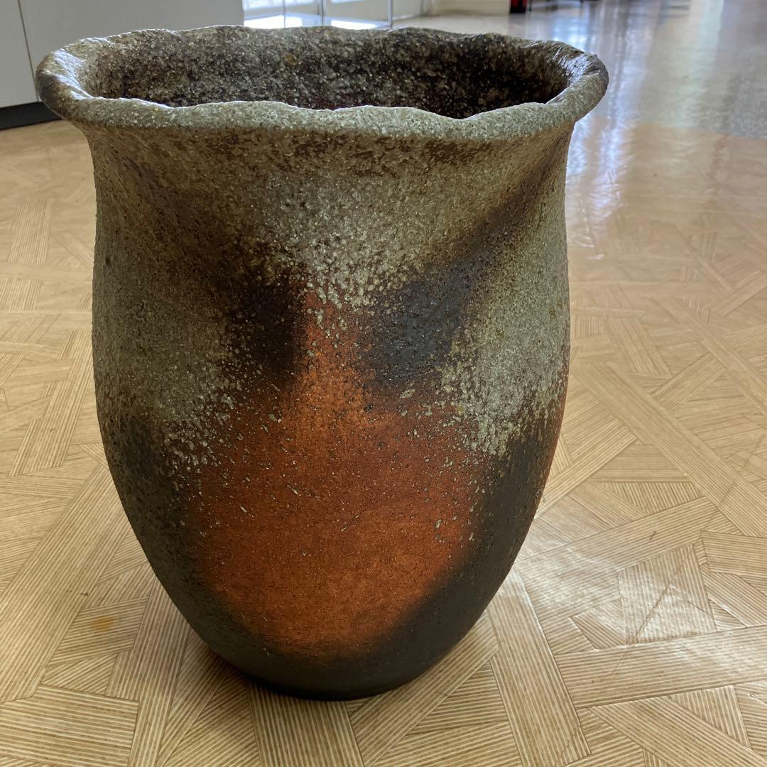 お値下げしました。信楽焼火色傘立て