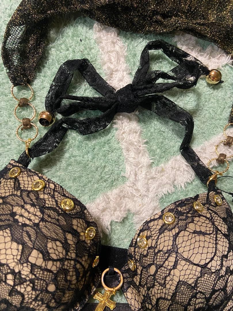 フード　レース　平成　00s ギャル　y2k dia ビジュー　ガルラ　ゼブラ