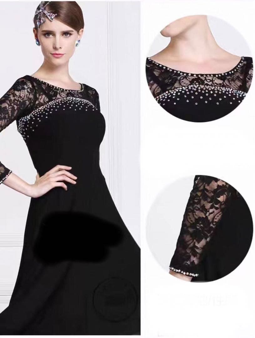 社交ダンスドレス 黒 レースおまけ付き