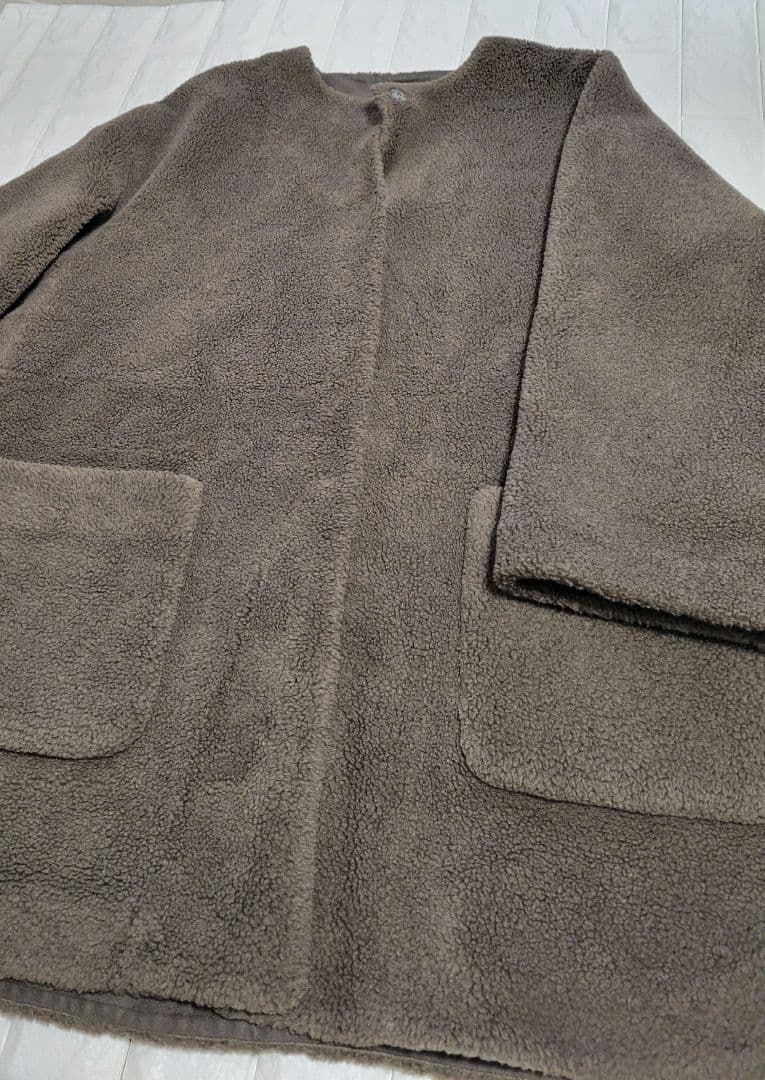 アーキ⭐様MilaOwen ノーカラーコートノーカラーシャツカーブボアジャケット