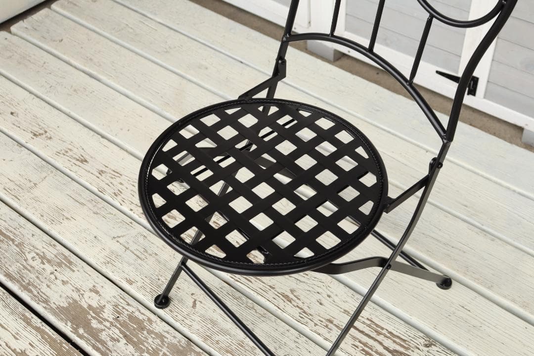 ガーデンテーブルセット アイアン ブルーフラワー 3点セット