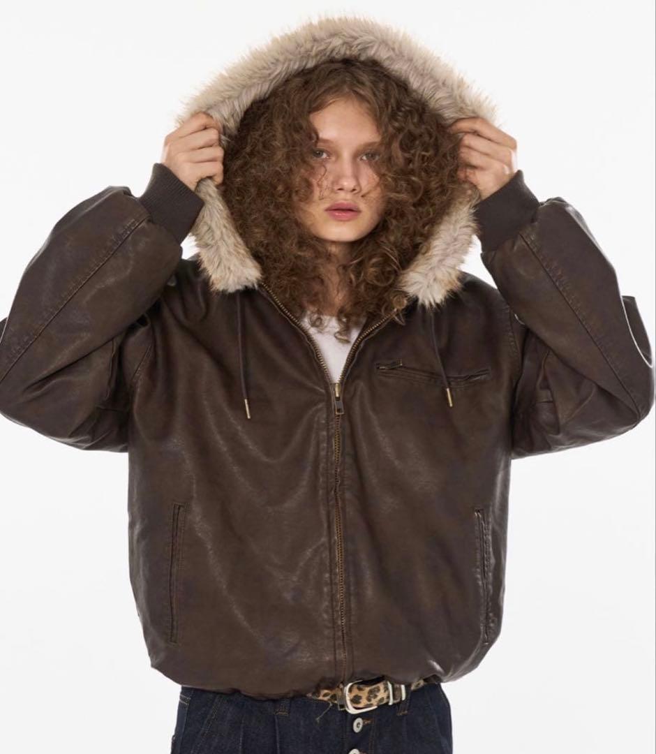 wish for ever ファージャケット ブラウン