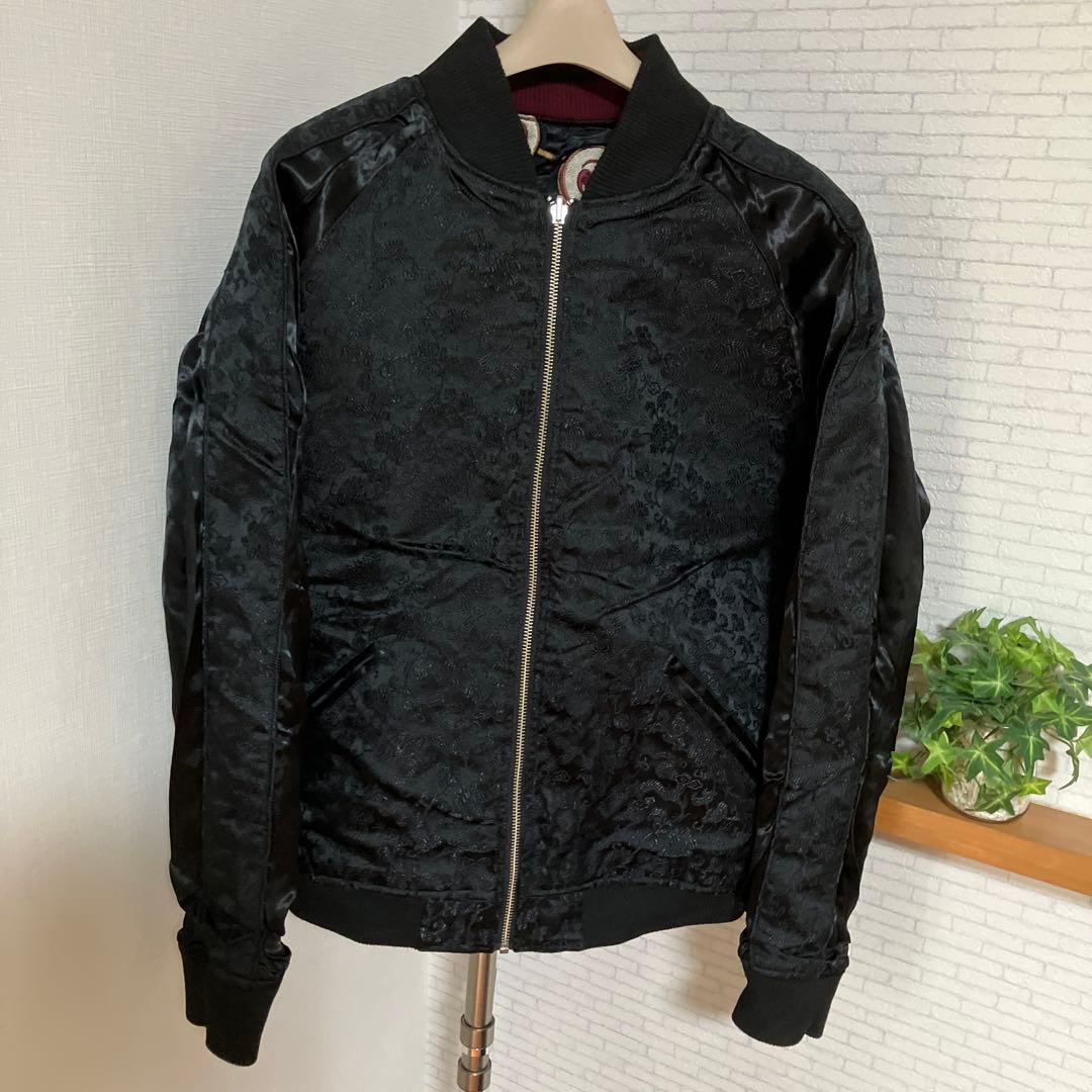 未使用　絡繰魂　スカジャン　リバーシブル　レーヨン　ジャガード織り　風神　雷神